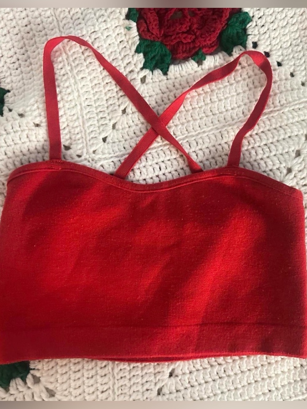 Forever 21 Red Crossback Crop Bralette
